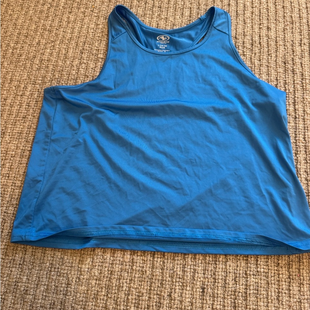 Blue Sleeveless kids exercise Top